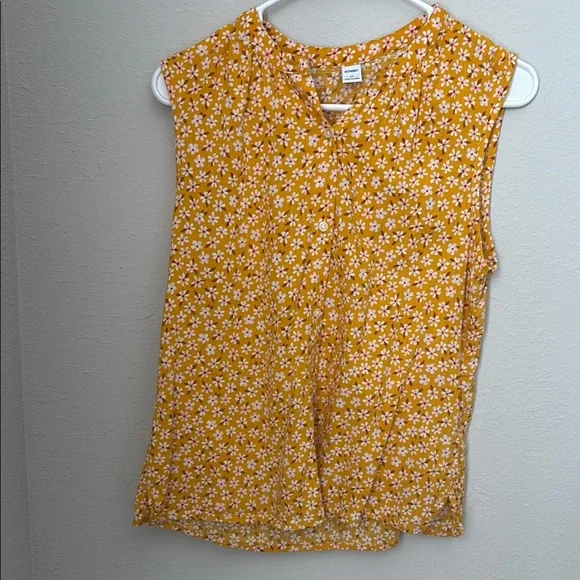 Old Navy Floral Yellow Sleeveless Top - Picture 1 of 3